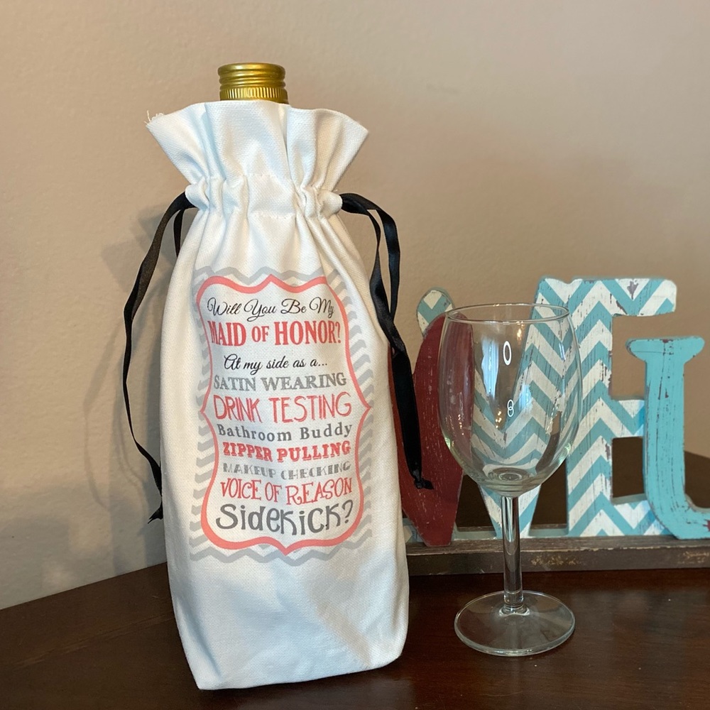 NWOT Maid Of Honor Wine Bottle Bag